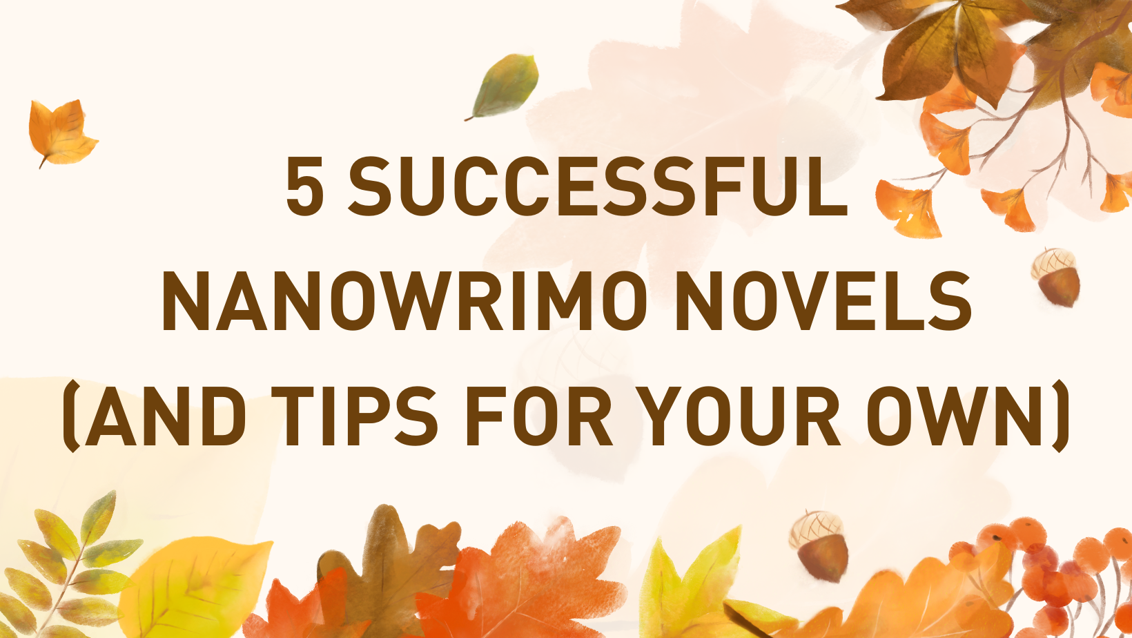 5 Successful NANOWRIMO Novels and Tips for Your Own