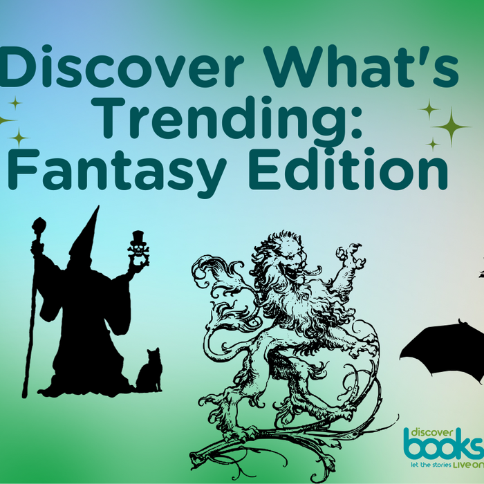 Discover What's Trending Fantasy Edition: Graphics of flying dragon, dragon,wizard, and elf