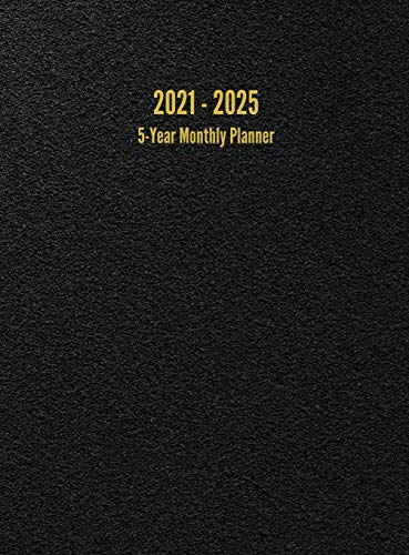 2021 - 2025 5-Year Monthly Planner: 60-Month Calendar (Black)