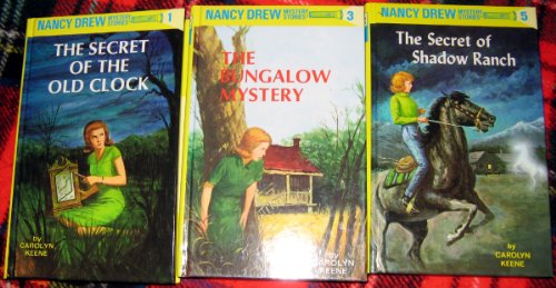 (1) The Secret of the Old Clock, (2) The Hidden Staircase, (3) The Bungalow Mystery, (4) The Mystery at Lilac Inn, (5) The Secret of Shadow Ranch, (6)The Secret of Red Gate Farm Nancy Drew Mystery Stories