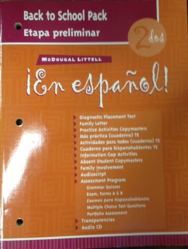 ?En espa?ol!: Back-to-School Pack Level 2 (Spanish Edition)
