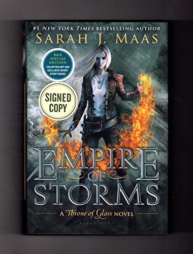 Empire of Storms: A Throne of Glass Novel. Signed Exclusive Edition, ISBN 9781681195155. Author-signed, as issue by publisher; with fan art and exclusive short story